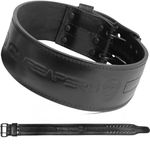Gymreapers Weightlifting Belt 6MM Genuine Leather - Double Prong Power Belt Heavy Duty 4-Inch Wide - Strong, Stabilizing Back Support for Deadlifts, Squats Powerlifting (Black, X-Large)