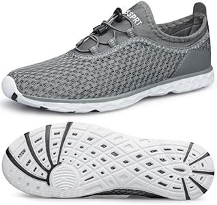 DOUSSPRT Men's Water Shoes Quick Drying Sports Aqua Shoes, Dark Grey, 11