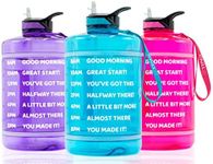 ChillXX 3.8L Motivational Water Bottle with Time Markings - Gallon Water Bottle with Straw - Daily Drink Bottle - Large Sports Water Bottles - Beach Accessories - 3L Dispenser (3.78 Litre Turquoise)