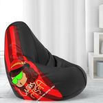 ComfyBean Bag with Beans Filled XXL- Official: Jack & Mayers Bean Bags - for Teenagers - Max User Height : 4.5-5 Ft.-Weight : 45-50 Kgs(Model: Qwerky Ladki - Black Red)