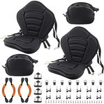 HLOGREE 2Pack Kayak Plus Seat Deluxe Thicken Padded Canoe Seat with Storage Bag,Boat Seat Cushioned High Back Comfortable Backrest Replacement Seat for Kayak,Ocean,Sup,with Kayaks Accessories…