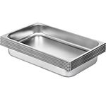 VEVOR Stainless Steel Gastronorm Pan 6 Pack Steam Table Pans 20.9 x 12.8 x 3.9 Inch 13L Deep Food Container Tray Food Pan