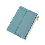 Moterm Canvas Zipper Pocket for Travelers Notebook, 1 Insert Pouch Refill for TN Accessories Card Holder Storage Bag File Folder Stationery (Passport Size,SkyBlue)