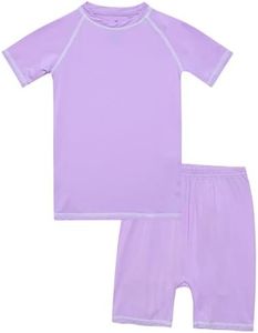 VAENAIT BABY Infant Toddler Junior Summer Rayon from Bamboo Pajamas Short Pjs 2pcs Set Stitch Icepurple JS