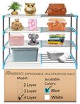 LIVINGBASICS Plastic Multipurpose Storage Rack For Kitchen/Clothes/Bookshelf/Shoes Stand (4 Layer, Cyan Blue Multi-Purpose Rack)