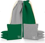 Play Platoon Professional Cornhole Bags - Set of 8 Regulation All Weather Two Sided Improved Bean Bags for Pro Corn Hole Game - 4 Kelly Green & 4 Gray