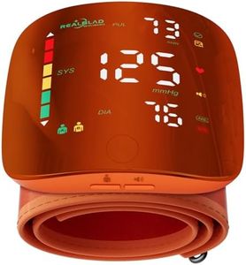 Wrist Blood Pressure Monitor with Led Touch Screen -Adjustable Wrist Blood Pressure Cuff from 5.1 inches to 9.3 inches,Rechargeable Wrist bp Monitor with 99x2 Reading Memory and Carrying Case(Orange)
