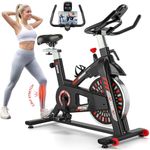 Exercise Bike, RIKSION Indoor Cycling Bike, Stationary Bike for Home, Indoor Bike with Silent Belt Drive, Heavy Flywheel, Comfortable Seat Cushion and Water Bottle Holder