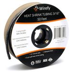 Wirefy 3/16" Heat Shrink Tubing - 3:1 Ratio - Adhesive Lined - Marine Grade Heat Shrink - Black - 50 Feet Roll