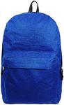 K-Cliffs 18in Classic Backpack Basic Bookbag Simple School Book Bags Vintage Emergency Daypack w/Padded Back & Side Pocket | ROYAL