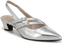 LifeStride Womens Monique Slingback Pump Silver Metallic 8.5 M