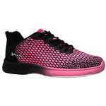 Pyramid Women's Path Lite Seamless Mesh Bowling Shoes, Black/Hot Pink, 8