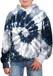 GAMISOTE Unisex Kids Tie Dye Sweatshirt Boys Girls Hooded Kangaroo Pocket Pullover Hoodies (2-Grey, 11_years)