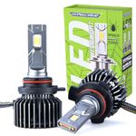 Allextreme Hyperdrive 9012/HIR2 LED 1200LM Headlight Bulb 200W Conversion Kit 22000LM Driving Headlamp Bright Beam 6000K White Light Fog Light for SUVs Trucks Sedans