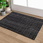 Fixseed Small Rug 2 x 3 Cotton Rugs Washable Black White Kitchen Runner Rug, Woven Throw Rug Indoor Outdoor Farmhouse Area Carpet for Bathroom Hallways Living Room Entryway Front Porch Mat