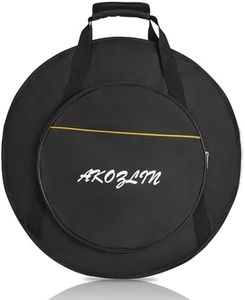 AKOZLIN 21" Cymbal Gig Bag with Carry Handle,5mm thick Padded cotton for perfect protection, Great for Dust-proof and waterproof Storage（Black)