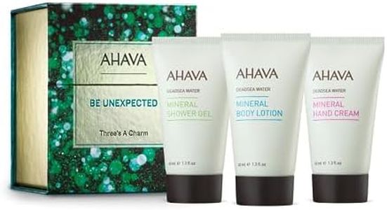 AHAVA Holiday Kits (Three's A Charm), with Mineral Body Lotion 40ml, Mineral Hand Cream 40ml and Mineral Shower Gel 40ml, Skincare Set