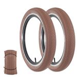 BALINGE 16 Bike tire 2 Pack 16 x 2.125 Bike tire 16 in Bike tire 16” Bike tire Folding Replacement Tires Fits Most Kids Bikes,BMX Tires 16 inch,Brown - 2 Tires