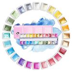 Paul Rubens Paul Rubens Artist Watercolor Paints-Glitter Solid Colors-Pink Portable Metal Case with Palette-24 Color Set