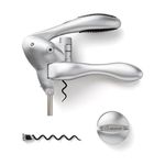 Rabbit Original Lever Corkscrew Wine Opener with Foil Cutter and Extra Spiral (Silver)