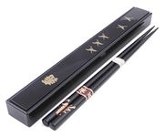 Komorijushi Happy Sales Japanese Chopsticks with Case (Black)