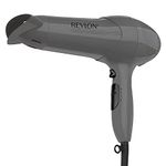 Revlon RVDR5202F Ionic Hair Dryer, Less Frizz, Ultra Lightweight, Multiple Heat/Speed Settings, Concentrator, 1875 Watts, Fast Drying, Grey