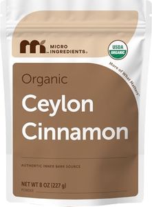 Organic Ceylon Cinnamon Powder, 8 oz | Premium Sri Lanka Source | Sweet & Earthy Flavor | Great for Baking, Cooking & Drinks | Additive Free, Non-GMO, Bulk Supply