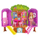 Barbie Chelsea Doll and Treehouse Playset with Pet Puppy, Dollhouse Includes Furniture and Slide, 10+ Accessories, HPL70