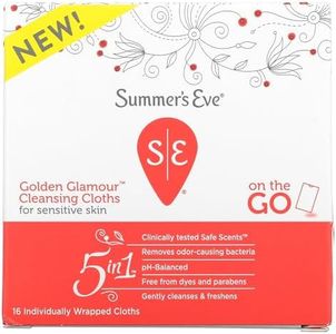 Summer's Eve Golden Glamour Lot de 16 lingettes féminines rafraîchissantes quotidiennes, éliminent les odeurs, pH équilibré