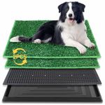 BRIAN & DANY Dog Toilet Puppy Pee Training Pad, with Two Artificial Grass Mats and Waste Tray for Indoor/Outdoor, 76cm x 51cm