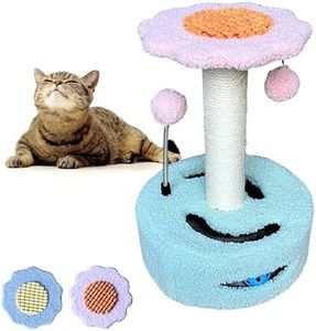 EL ÁTICO PETS Arbol Rascador para Gatos. Rascador Gato Pequeño de 35 CM. Torre para Gatos con 2 Bolas de Juego. Arranhador para Gatos. Arbol Gato en Forma de Flor