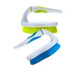 Scrubbing Brush Heavy Duty Hand Scrubber with Stiff Hand Scrub Deck Brush and Stiff Bassine Bristles - Ideal Floor Brush Decking Home Care & Cleaning Colour green white - blue white Random color 1Pack