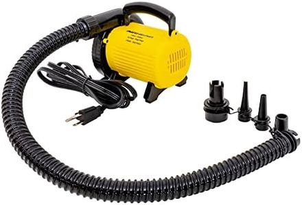 Airhead High Pressure Air Pump, 120V, Quickly Inflates/Delates Tubes, Boats, Rafts, Yellow/Black