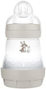 MAM Easy Start Anti-Colic Bottle, 5 oz (1-Count), Newborn Essentials, 0+ Slow Flow Bottles with Silicone Nipple, Unisex Baby Bottles, Matte