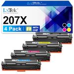 4-Pack 207X Toner Cartridges [With Chip] Replacement for HP 207X 207A 207 Compatible for MFP M283fdw M283fdn M282nw M255dw M255nw W2210X W2211X W2212X W2213X M282-Black Cyan Magenta Yellow