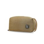 Eume Toiletry Kit for Men & Women, Ivory | Water Resistant | Vegan Leather & Nylon Fabric | Travel Pouch for Toiletries Shaving Kit & Travel Accessories | Toiletry Bag for Women/Toiletry Bag for Men