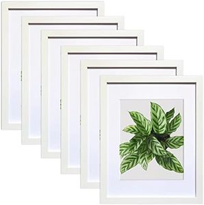 SESEAT 11x14 Picture Frames White Display Pictures 8x10 With mat or 11x14 Prints Without Mat, Wall Mounting, 6PCS