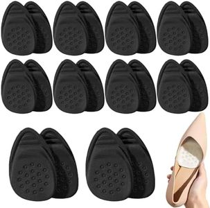 Ball of Foot Cushions for Women, Shoe Pads Inserts for Women, Non-Slip Ball of Foot Cushion, Foot Pads for Balls of Feet, Shoe Cushions for Heels & Sneakers (Black-Pointed, 10 Pairs)