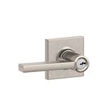 Schlage F51A LAT 619 COL Collins Trim Latitude Keyed Entry Lever, Satin Nickel