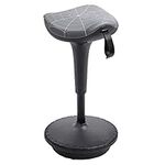 Vinsetto Standing Office Chair Lift Wobble Stool 360° Swivel, Tilting, with Adjustable Height and Saddle Seat, Grey