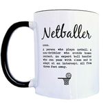 Worry Less Design Netball Gifts - Netballer Definition - Netball Mug - Gift for Netball Player or Netball Coach - Netball Gift Ideas - 330ml Ceramic Mug