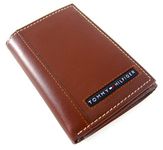 Tommy Hilfiger Men's Genuine Leather Slim Trifold Wallet with ID Window, Tan, One Size