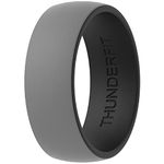 ThunderFit Silicone Wedding Ring for Men - 1 Ring (Dark Grey-Black, 8.5-9 (18.9mm))