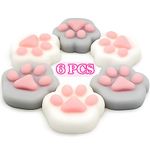 6 Pcs Cat Paws Mochi Squishy Toys, Mini Stress Relief Kawaii Squishies for Kids Party Favors, Goodie Bag Stuffers, Easter Basket Stuffers, Mochis Fidget Bulk Squeeze Toys for Kids Prizes