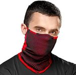 Naroo F5-2-in-1 Reversible Reusable Anti Dust Pro Neck Gaiter with Breathable holes for Winter Running Skiing Biking (Black-Red)