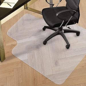 MARLOW Office Chair Mat for Hard Floor, Anti-Slip Desk Chair Mat, 135 x 114cm PVC Floor Protector, Large Floor Mat for Office Chairs, Gaming Chairs, Computer Chairs (Clear)