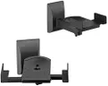 suptek Dual Side Clamping Bookshelf Speaker Wall Mounting Bracket Adjustable for Large Surrounding Sound Speakers, Hold up to 25kgs Each Black SPM201 (2 Packs)