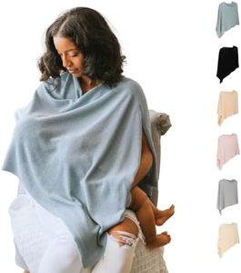 Breathable Nursing Cover Up for Breastfeeding - Privacy Nursing Covers - Newborn Essentials Must Haves - Improved Ponchy by Gold Mamas - Blue