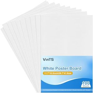 100Pcs White Poster Board,VinTS 11.7x16.5 White Poster Paper, 230G Thickness Poster Board Bulk, Blank Graphic Display Board for School Arts, Classroom Crafts, exhibits and Notices (Pack of 100)