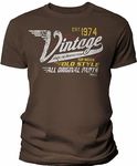 50th Birthday Gift T-Shirt - Vintage 1970 Aged to Perfection - Brown - XL